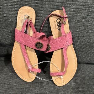 GBG Los Angeles Pink Embossed Sandals